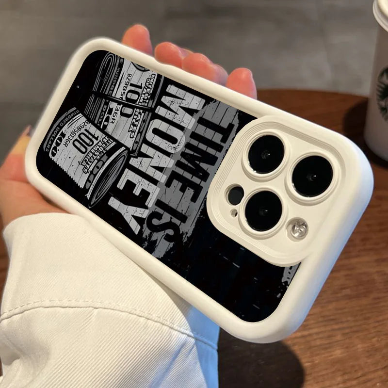 "Time is Money" iPhone Case – Soft TPU Cover for iPhone 17, 16, 15, 14, 13, 12, 11 & More