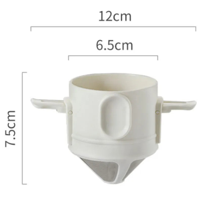 Portable Stainless Steel Coffee Dripper Set - Reusable Pour Over Filter with Mug for Travel & Camping