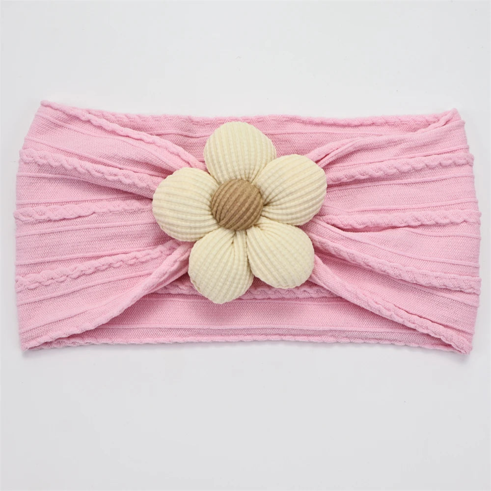 Flower Nylon Girl Hairband – Soft Elastic Baby Headband