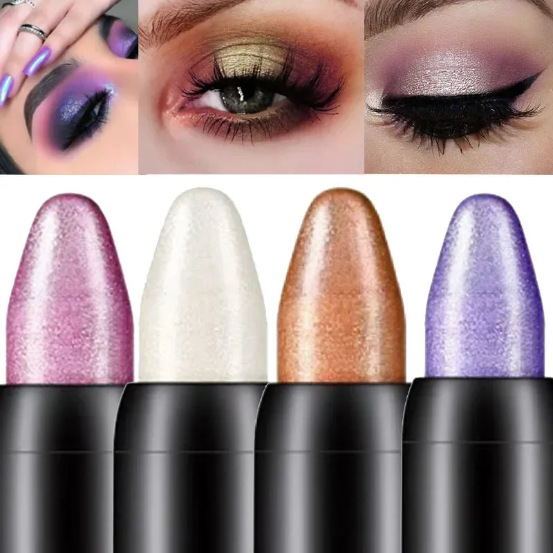 Bling Eye Shadow Pen - 16 Colors Glitter Eyeshadow Stick, Pearlescent Shimmer Pencil