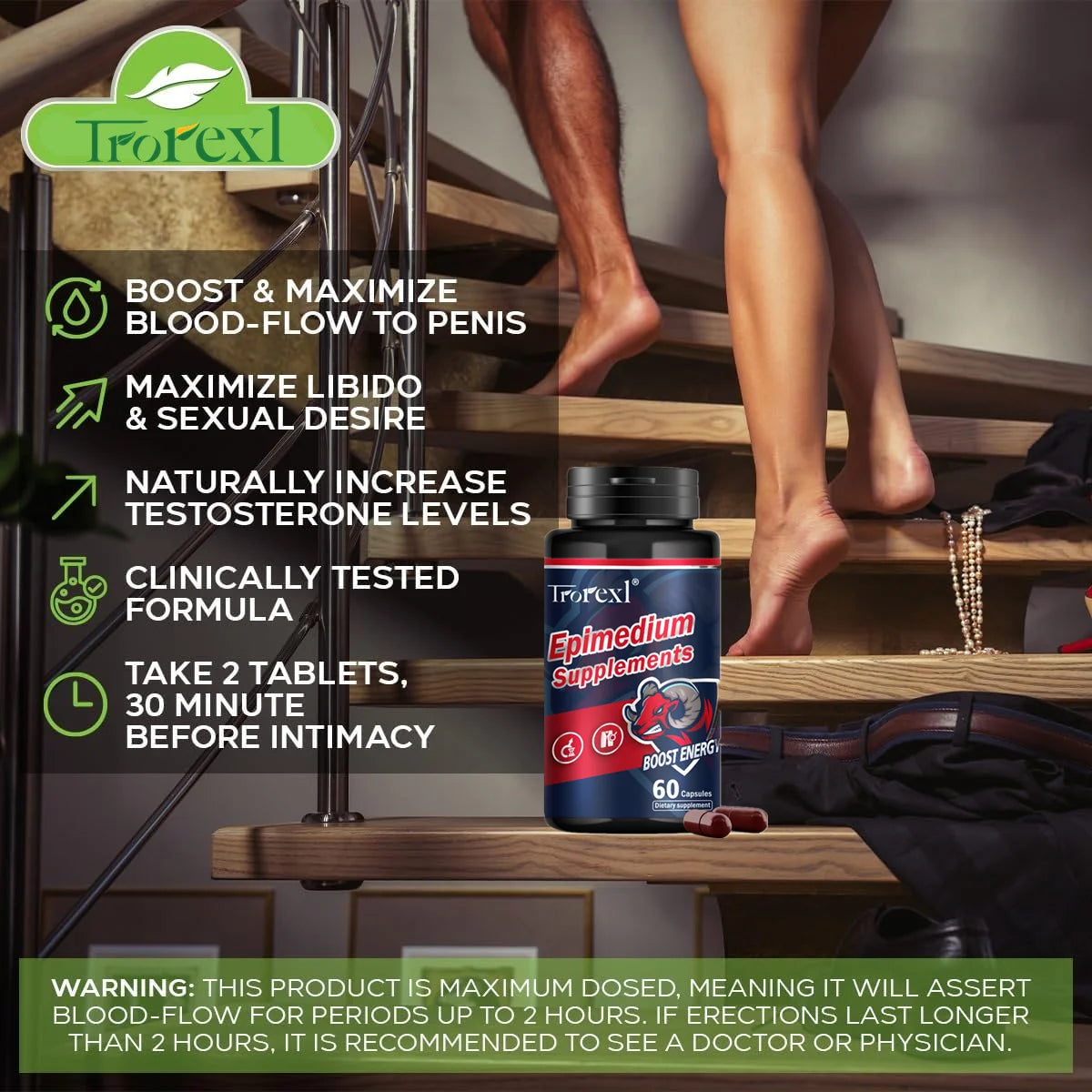 Epimedium Men's Performance Supplement - Endurance, Energy & Vitality Support