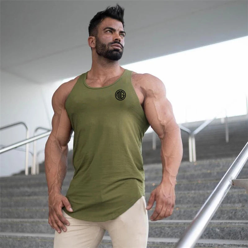 Men's Cotton Sleeveless Workout Tank Top - Gym & Running Vest