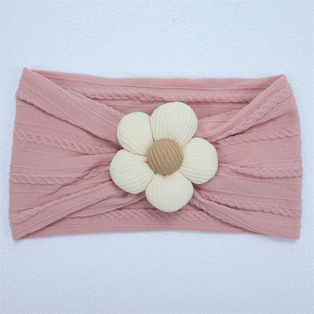Flower Nylon Girl Hairband – Soft Elastic Baby Headband