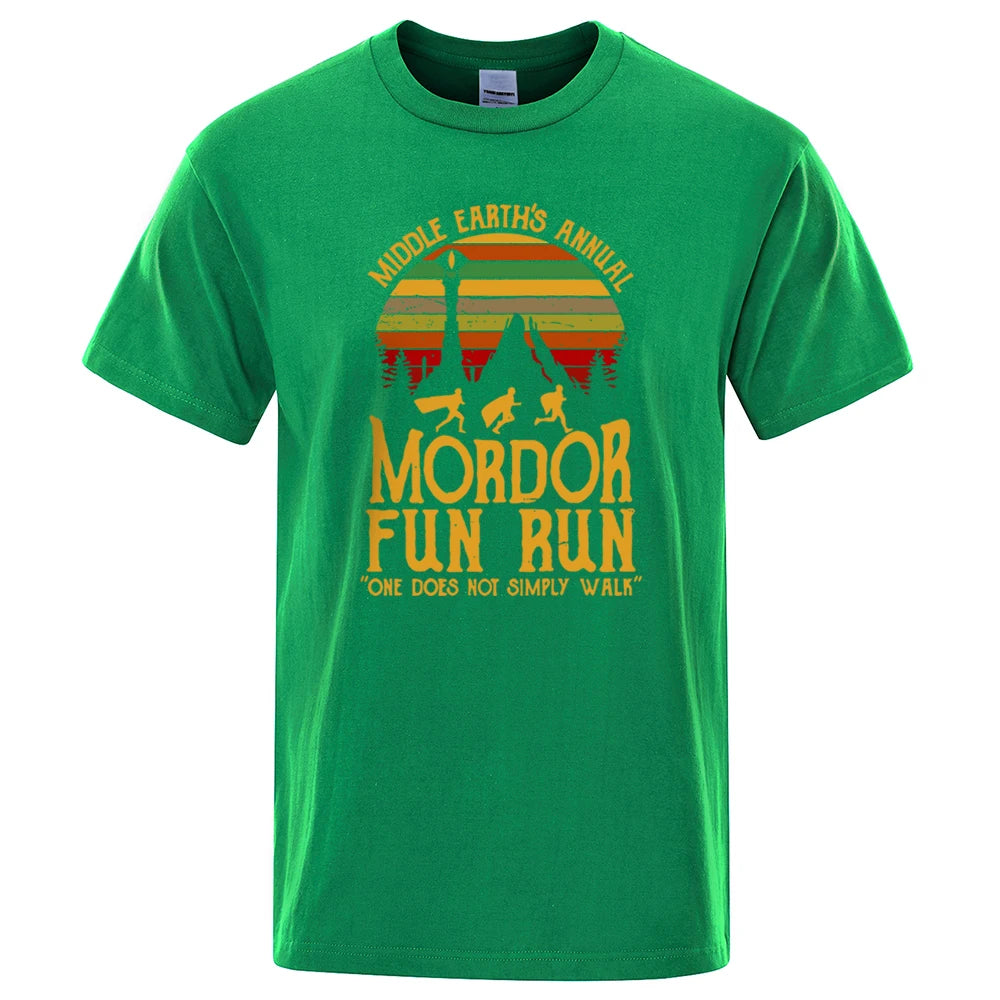 Middle Earth Mordor Fun Run T-Shirt – Summer Cotton Loose Hip Hop Tee