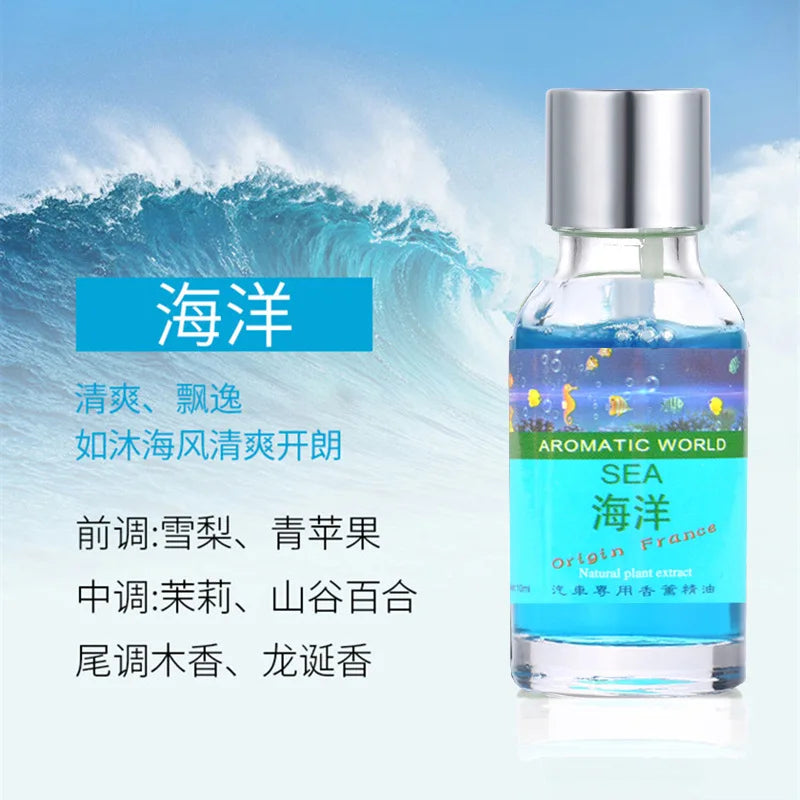 Natural Plant Essential Oil Car Air Freshener - 10ml Ocean Scent Aromatherapy Refill for Vents