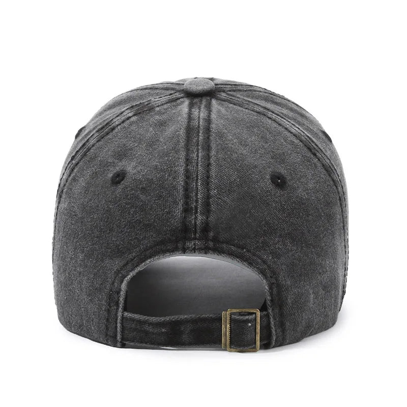 Vintage NYC Letter Baseball Cap - Washed Cotton Snapback Hat for Men & Women