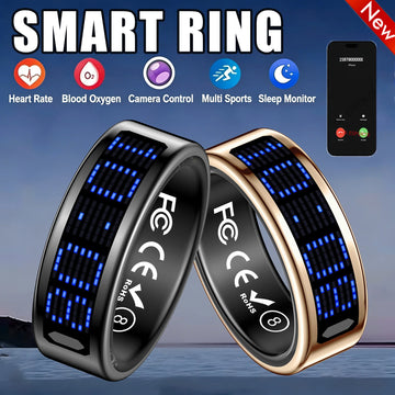 Smart Ring 2026 New Men Women IP68 WaterProof LED Display Screen Multi-Sport Mode Heart Rate Sleep Oxygen Monitoring Smartring