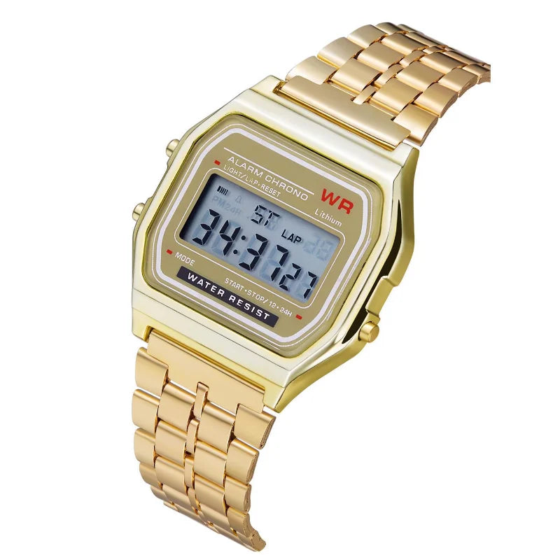 F91W Digital Sports Watch - LED Multi-Function Steel Band Watch for Men & Women