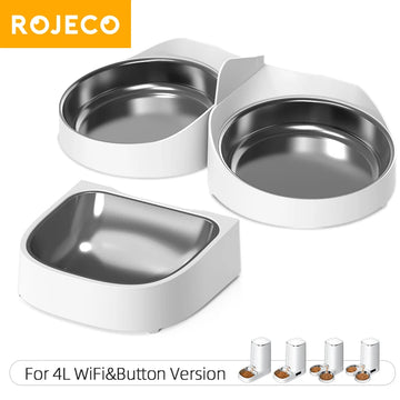 ROJECO Stainless Steel Single & Double Bowl Pet Feeder – 4L