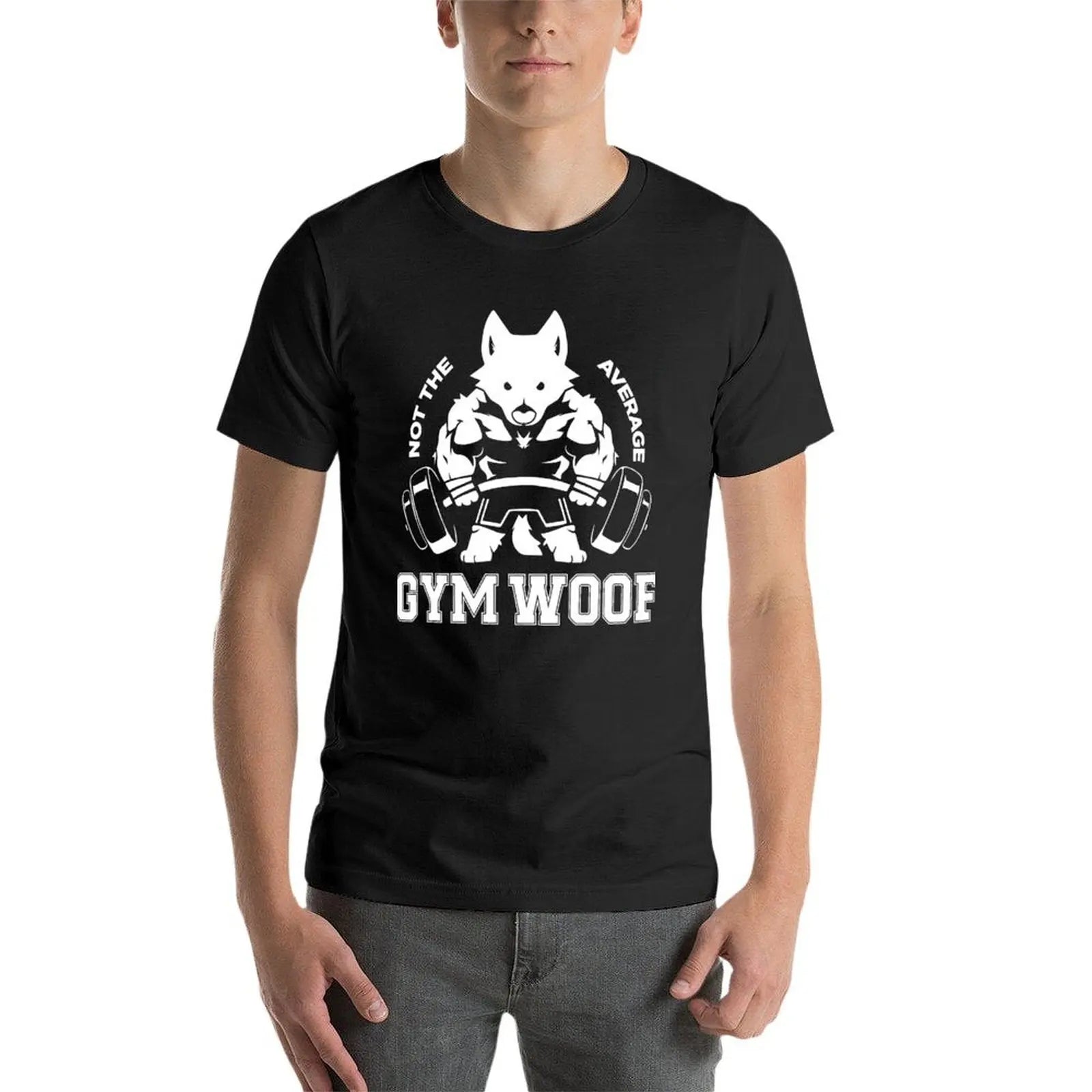 Men's "Gym Woof" Graphic Workout T-Shirt - Cotton Casual Tee