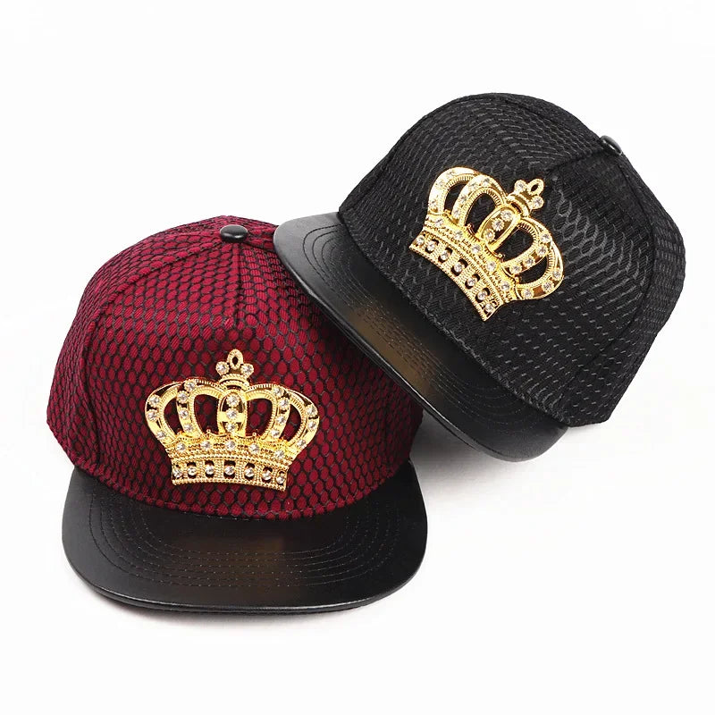 Royal King Crown Baseball Cap - Hip-Hop Snapback Hat for Men, Women & Youth