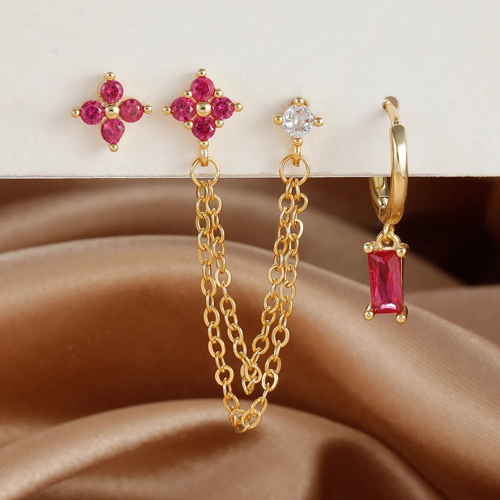 Stainless Steel Constellation Earrings Set – Cartilage Piercing Jewelry