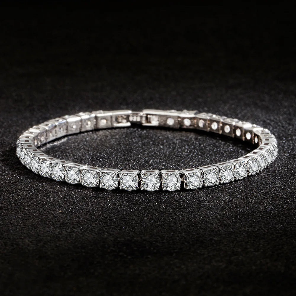 Sterling Silver Zirconia Bracelet – Engagement & Wedding Charm Jewelry