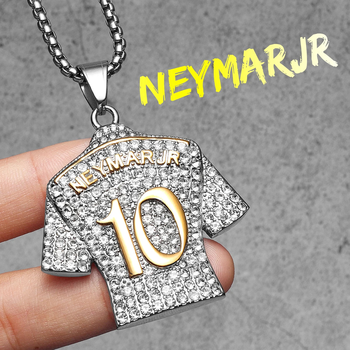 Football Star Pendant Necklace Stainless Steel