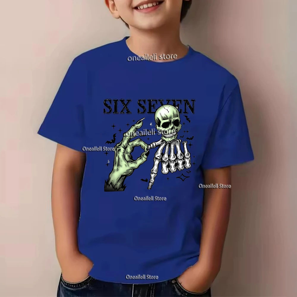 Camiseta infantil de algodão para o verão, com estampa divertida.