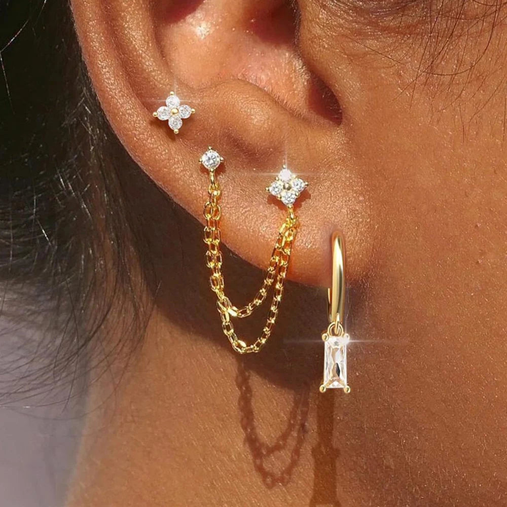 Stainless Steel Constellation Earrings Set – Cartilage Piercing Jewelry