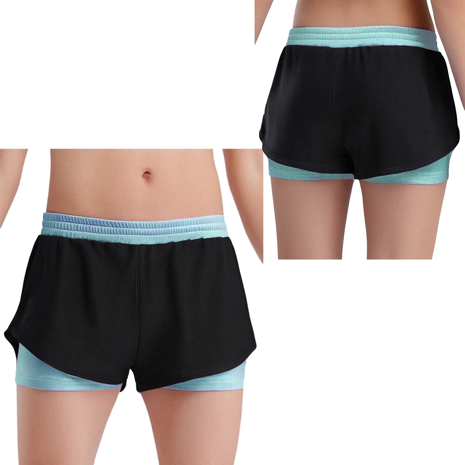 Girls Athletic Shorts - Double-Layer Sports Shorts for Yoga, Running & Workout (Ages 4-14)