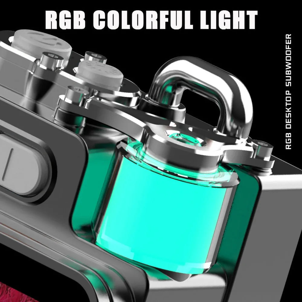 LED Display Bluetooth Speaker – RGB Desktop Subwoofer with Clock, Weather & Custom Wallpapers