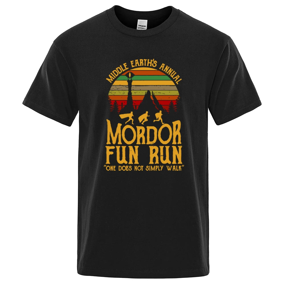 Middle Earth Mordor Fun Run T-Shirt – Summer Cotton Loose Hip Hop Tee