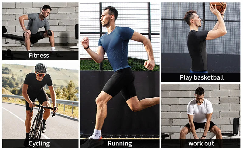 Men's Athletic Compression Shirt - Quick Dry Gym Workout Tee (Short Sleeve Rash Guard)
