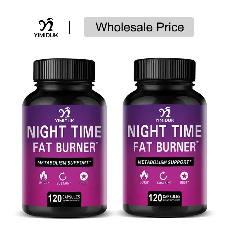 Night Time Fat Burner with Melatonin - Sleep Support & Metabolism Booster