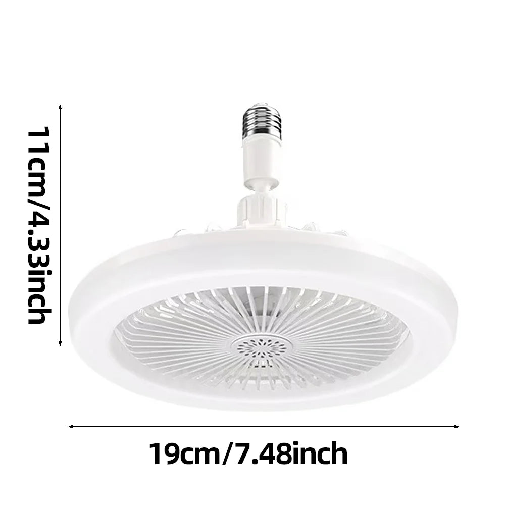 3-in-1 Rotatable Ceiling Fan with Remote Control - E27 LED Light Converter Base for Bedroom & Living Room