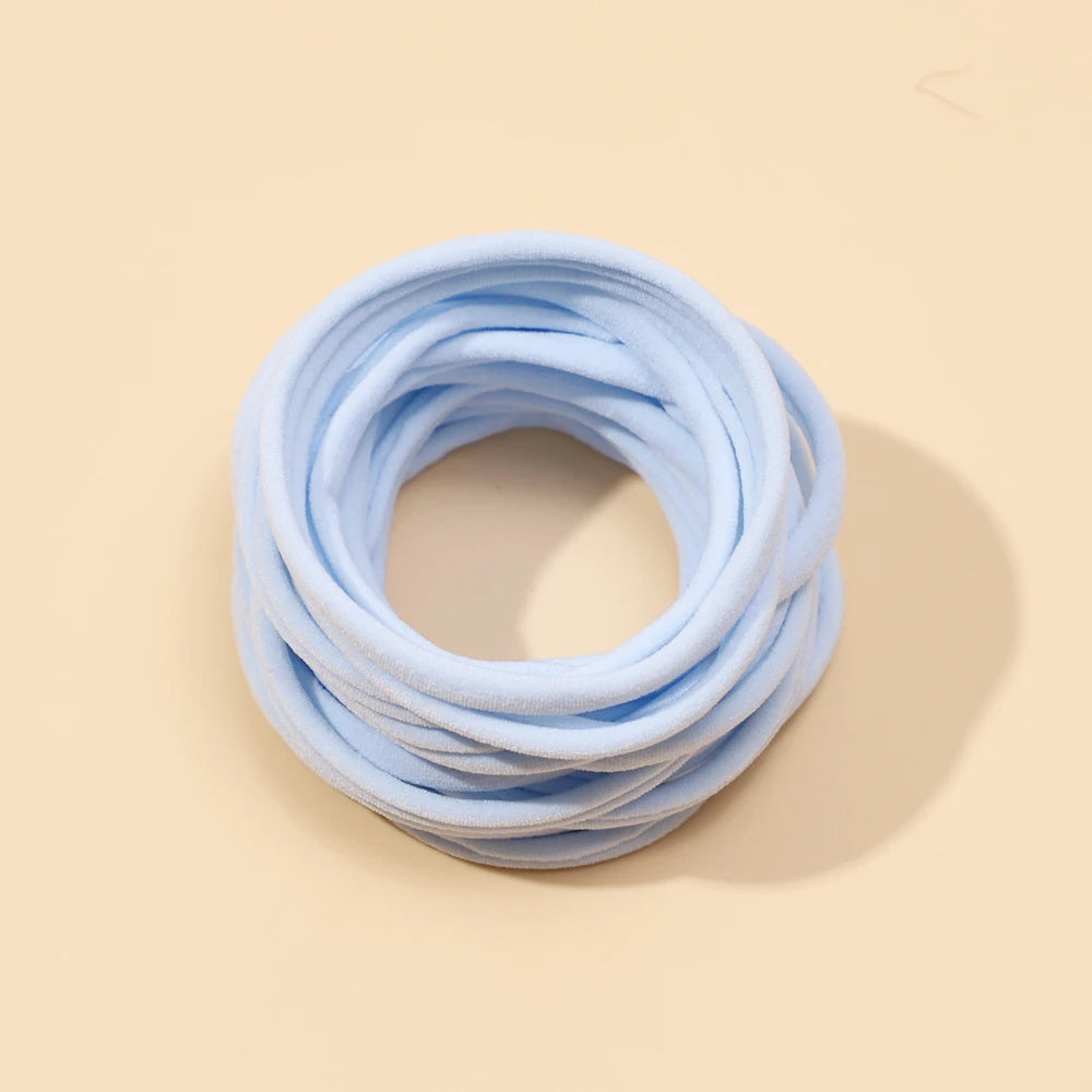20PCS Baby Girl Soft Nylon Headbands Stretchy Traceless Hair Accessories