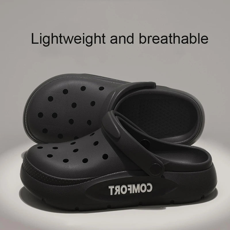 Summer Slippers for Men & Women - Anti-Slip Hollow Covered Toe Indoor Outdoor Sandals