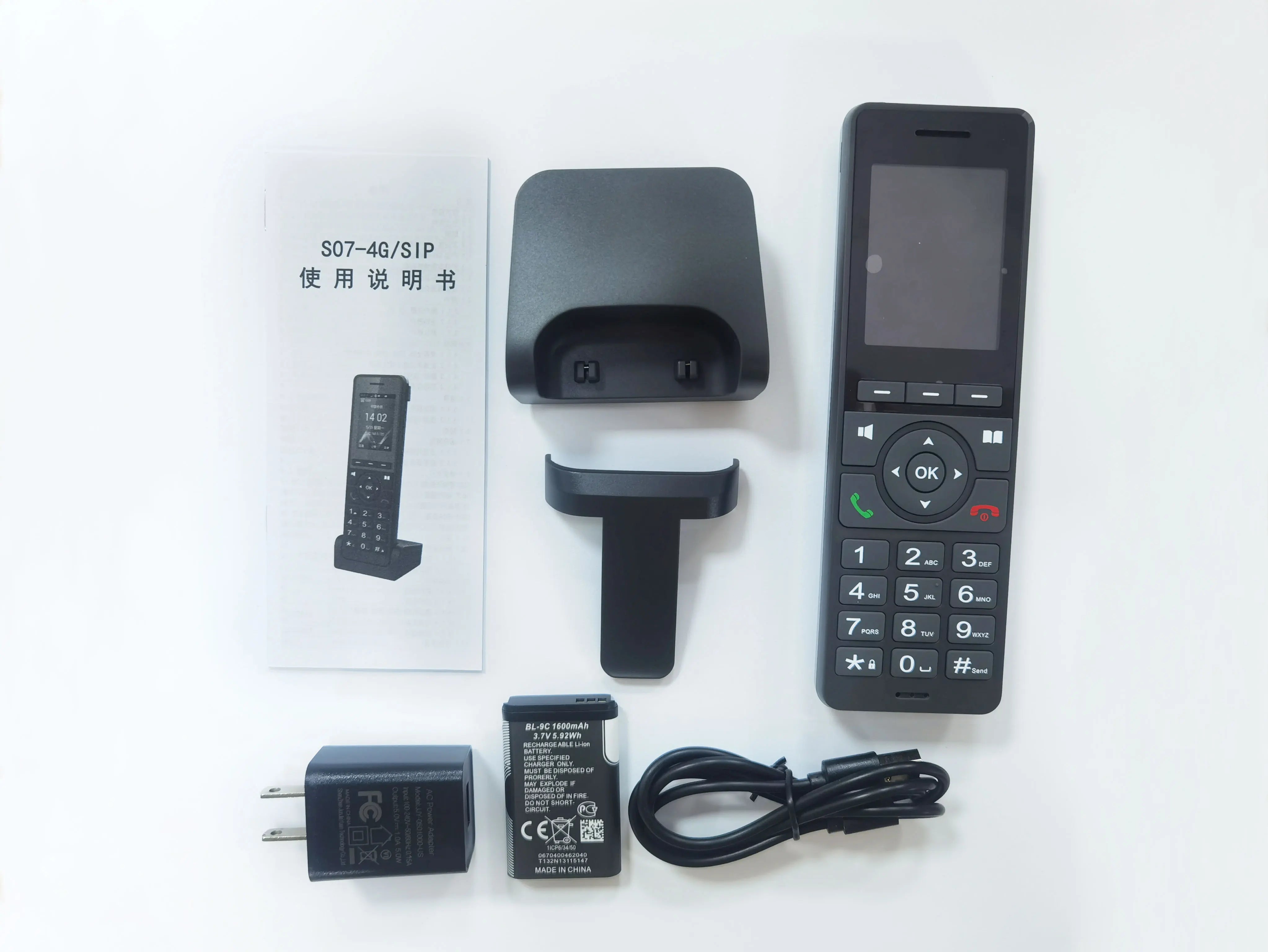 4G LTE WiFi VoIP Desktop Phone - Cordless SIP Phone with 2.4" Screen & 3-Way Conference