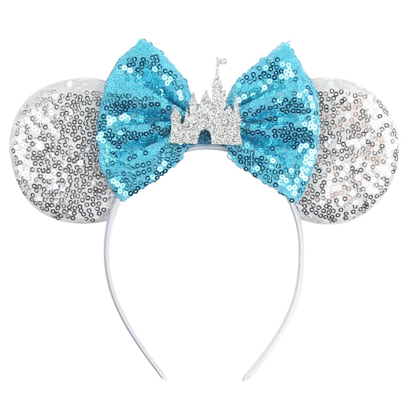 Disney Colorful Sequins Bow Headband – Rainbow Hair Accessory for Girls & Disney Fans