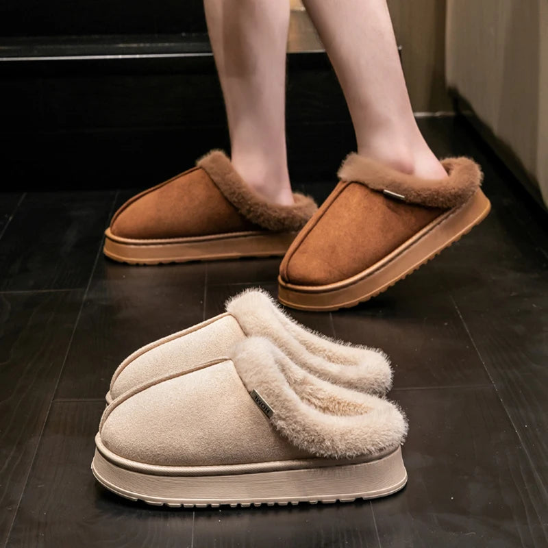 Women's Winter Slippers - Non-Slip Plush Fleece Lined Indoor House Shoes with Soft Sole