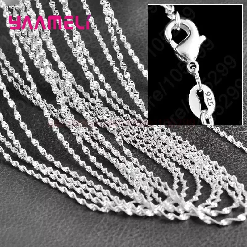 Sterling Silver Link Chain Necklace – Smooth Lobster Clasp Jewelry