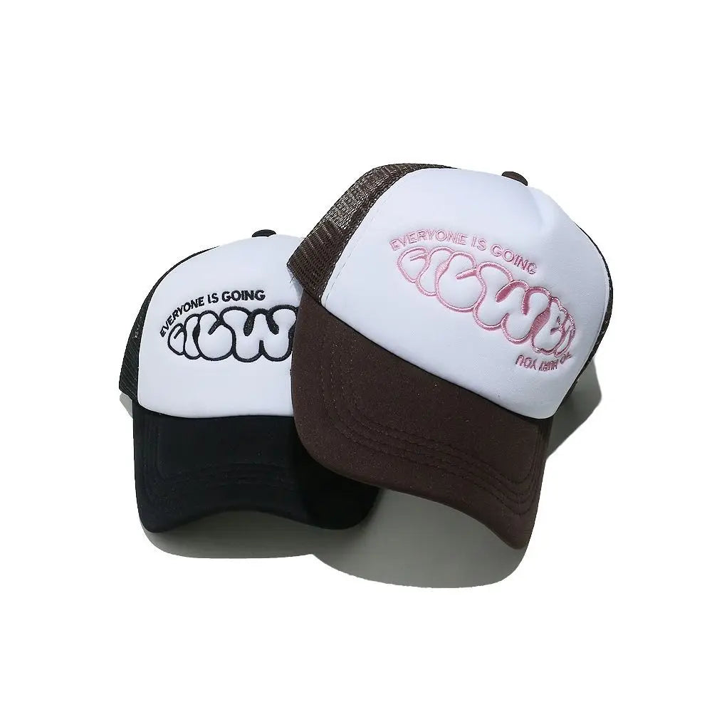 Breathable Trucker Cap - Adjustable Snapback Baseball Hat with Sun Protection for Hip-Hop Style