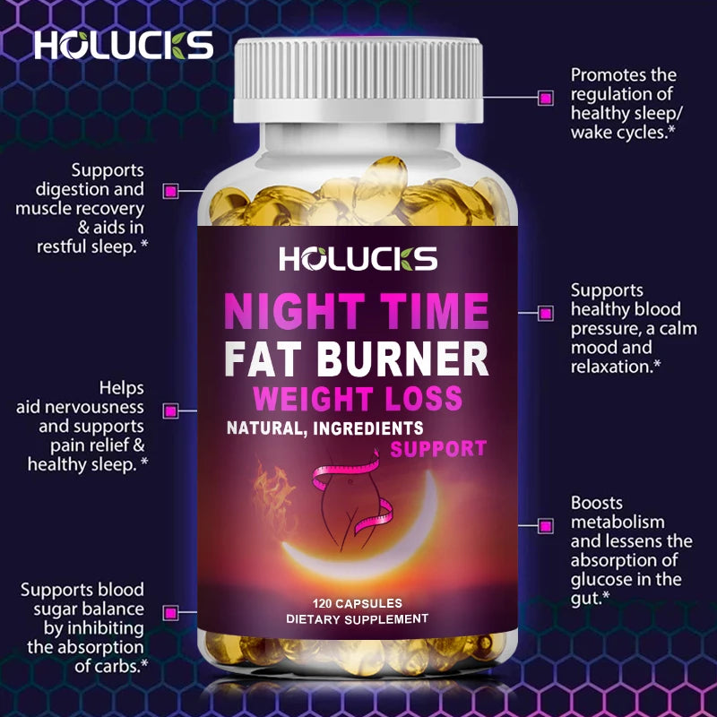 Night Time Fat Burner - Advanced Sleep & Weight Loss Capsules with White Kidney Bean & Garcinia Cambogia