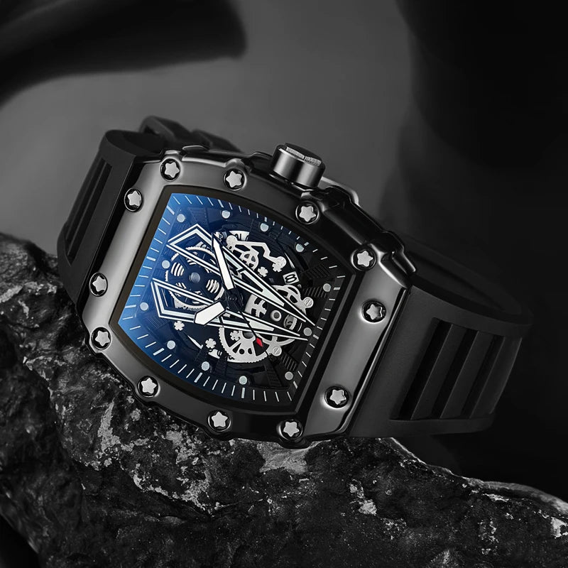 Men's Sport Quartz Watch - Waterproof Silicone Band Wristwatch