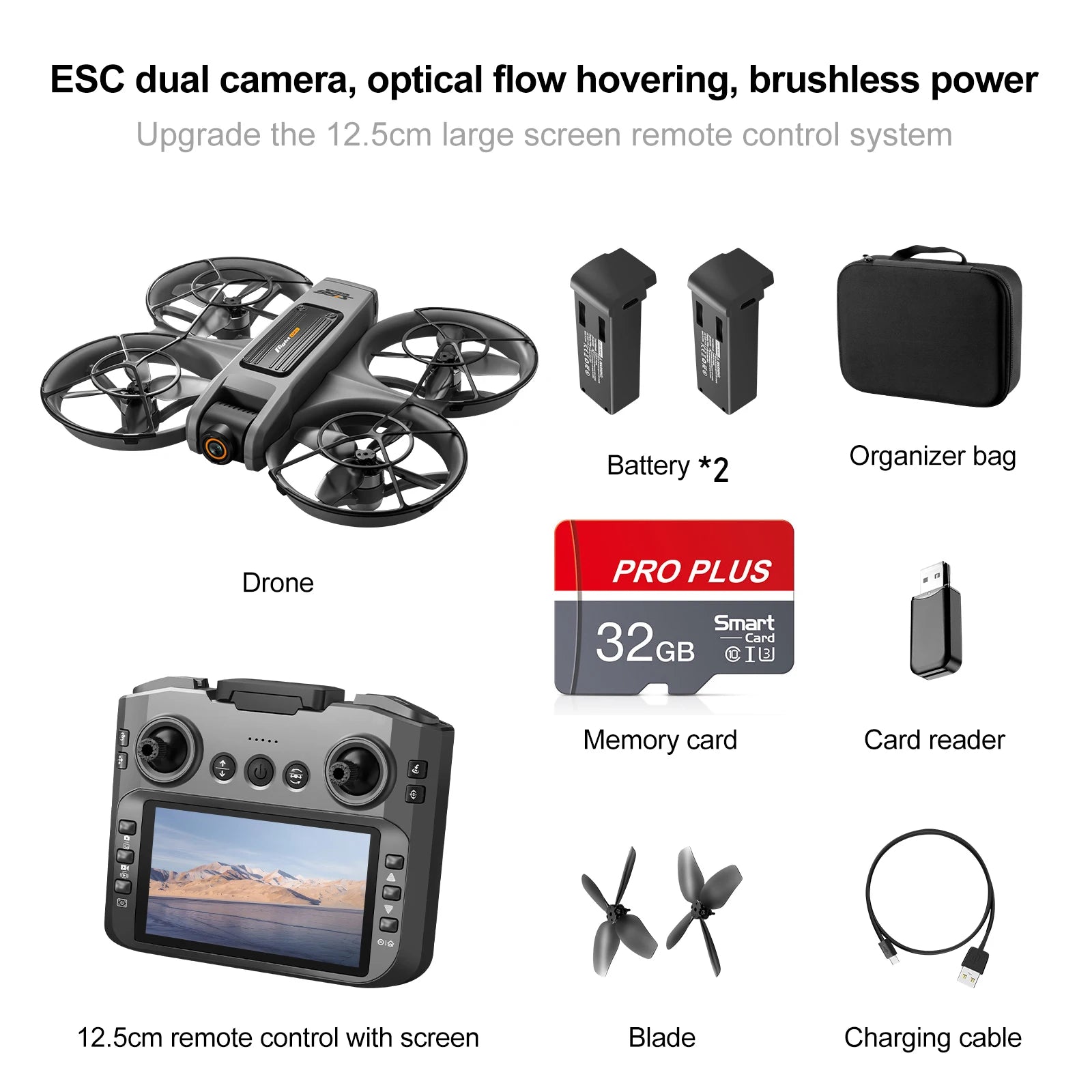S156 Drone with 4K Camera & Optical Flow - 180° Adjustable Lens, Brushless Motors (180g)