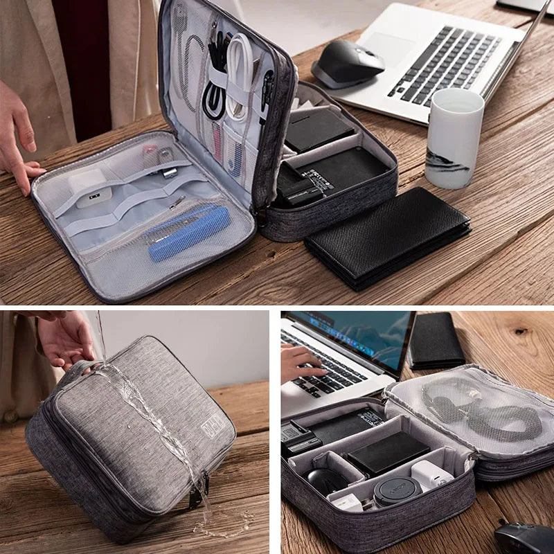 Waterproof Cable Storage Bag – Portable Electronic Travel Organizer