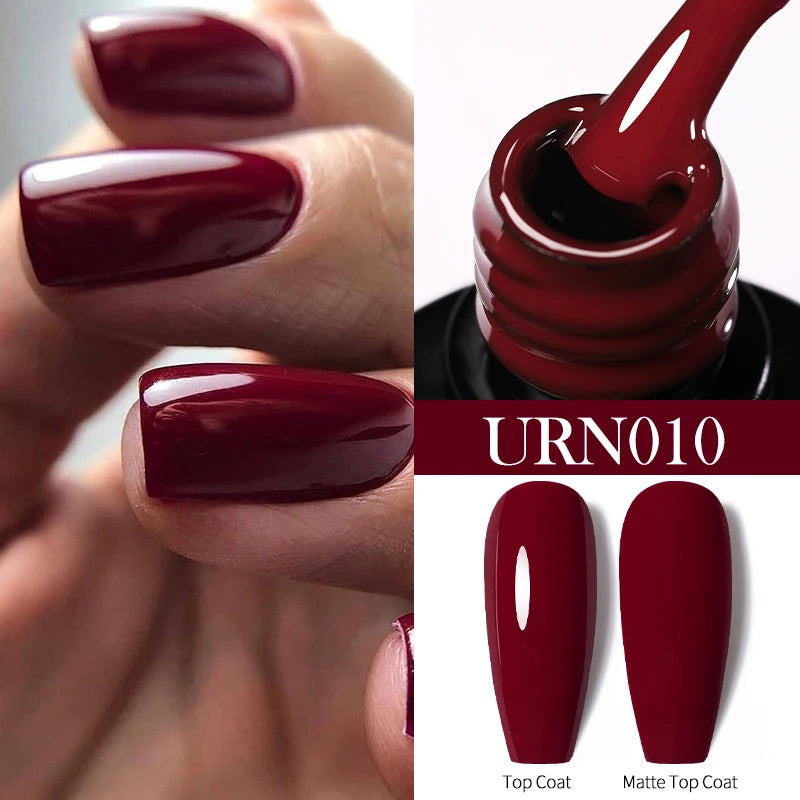 Dark Red Gel Nail Polish – Soak-Off LED/UV Gel Varnish for Salon & Home Use