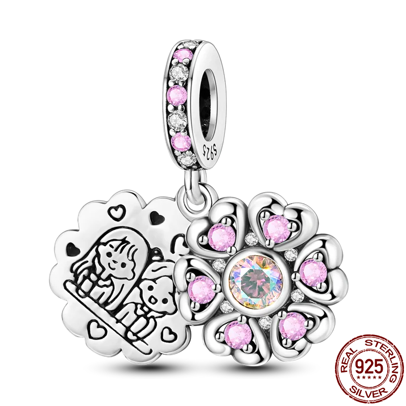 925 Sterling Silver Charm Bead with Zircon - Compatible Bracelet Charm