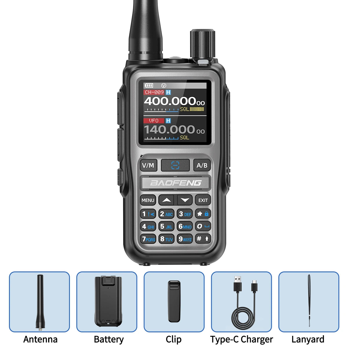 Baofeng UV-5R Mini Walkie Talkie - Bluetooth, Type-C Charging & Dual PTT