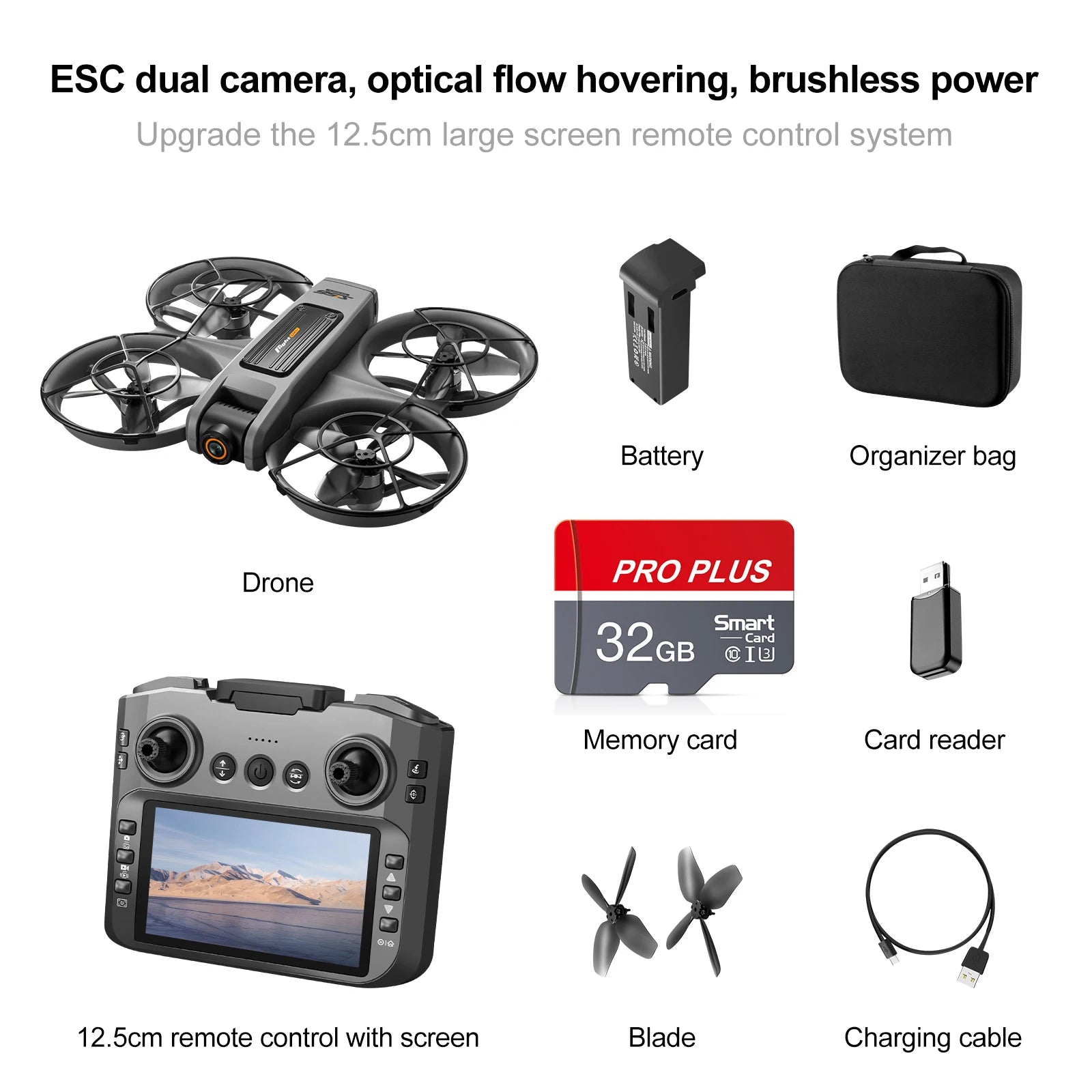 S156 Drone with 4K Camera & Optical Flow - 180° Adjustable Lens, Brushless Motors (180g)