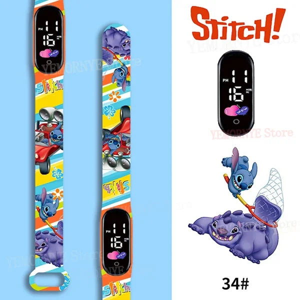 Disney Stitch Digital LED Watch – Kids Sports Watch