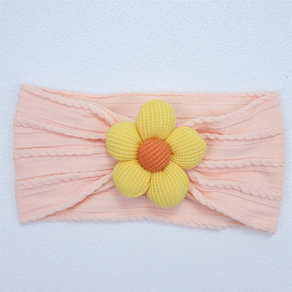 Flower Nylon Girl Hairband – Soft Elastic Baby Headband