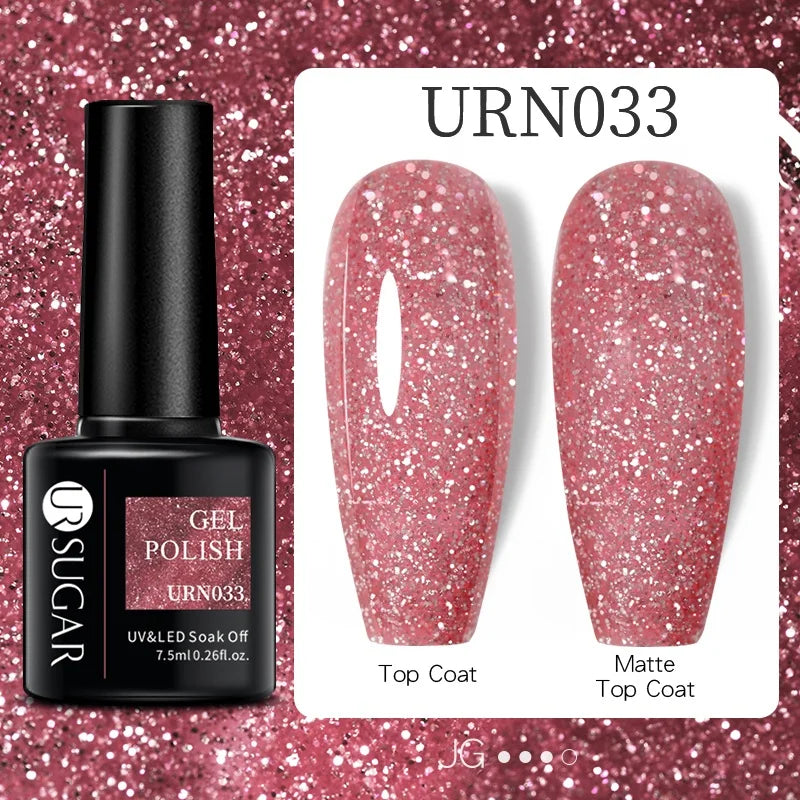 Glitter Gel Nail Polish – Semi-Permanent UV LED Gel with Sparkling Shimmer Finish