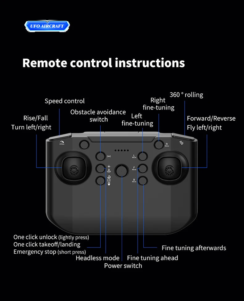 MX85 UFO Mini Drone for Kids - Intelligent Obstacle Avoidance, Safe Foam Design (50g)