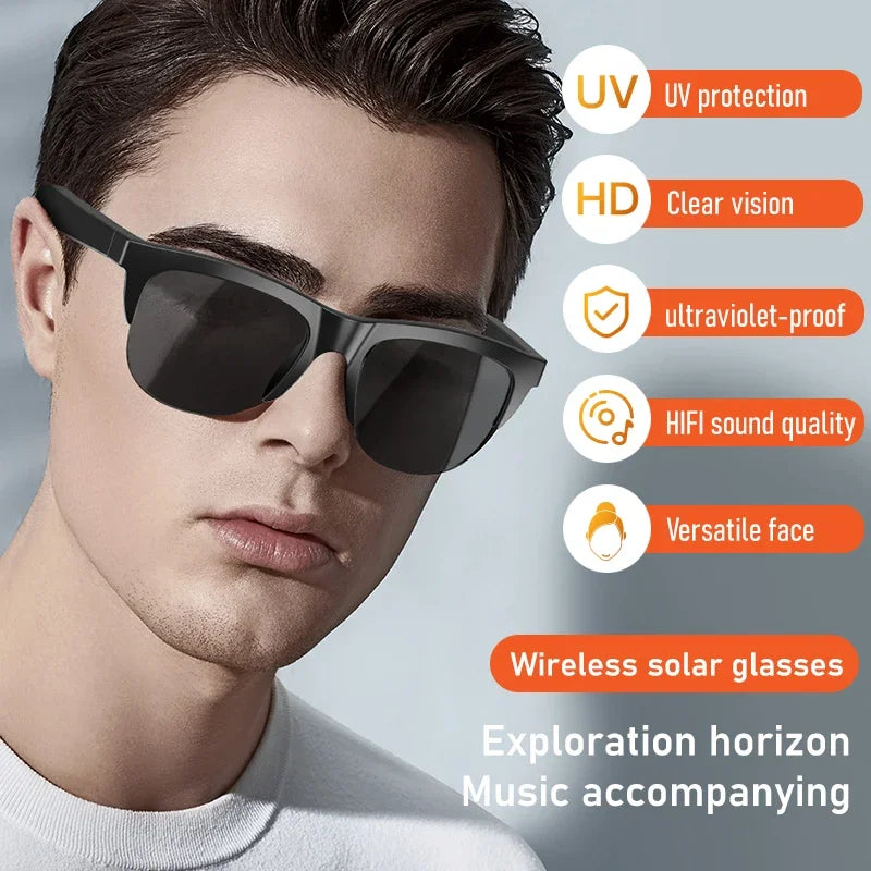 Smart Bluetooth 5.3 Sunglasses - UV Protection, HIFI Audio & Hands-Free Calls