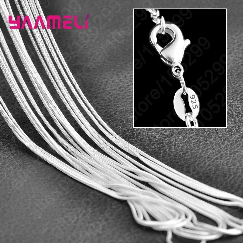 Sterling Silver Link Chain Necklace – Smooth Lobster Clasp Jewelry