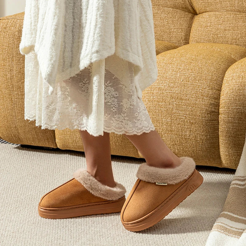 Women's Winter Slippers - Anti-Slip Indoor Outdoor Snow Boots with Thick Sole