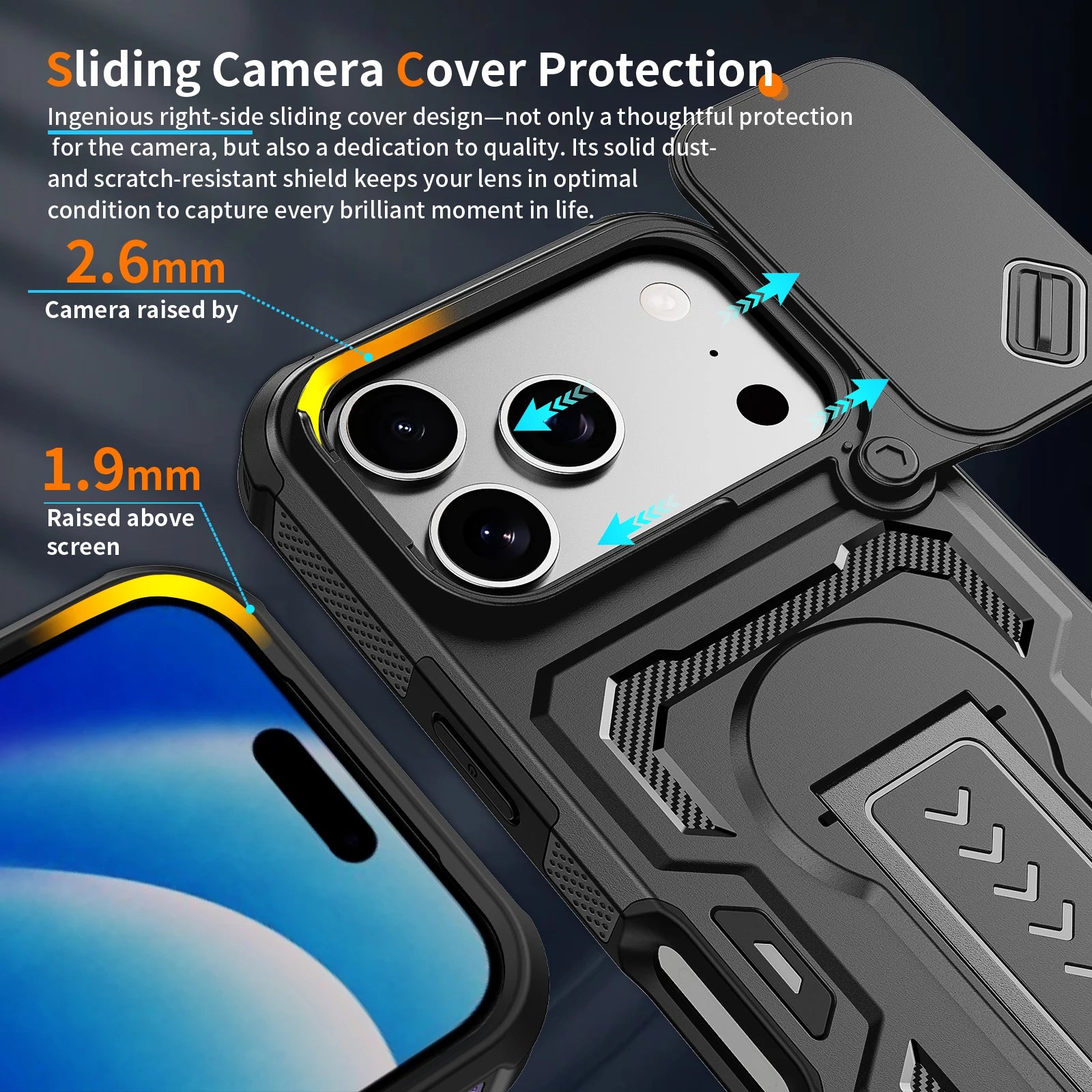 🔥 SALE! Dual Layer Tough Case for iPhone 17/16 Pro Max - Shockproof with Kickstand