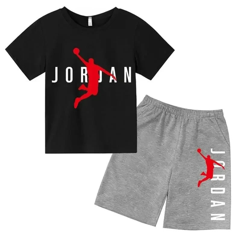 Kids Summer Outfit Set - Boys & Girls Sporty T-Shirt & Shorts (Ages 2-13)